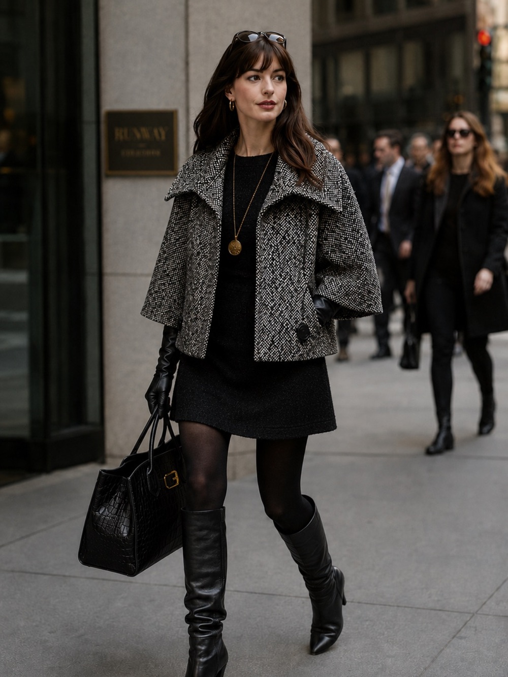 Tweed Coat, Black and White Tweed Jacket
